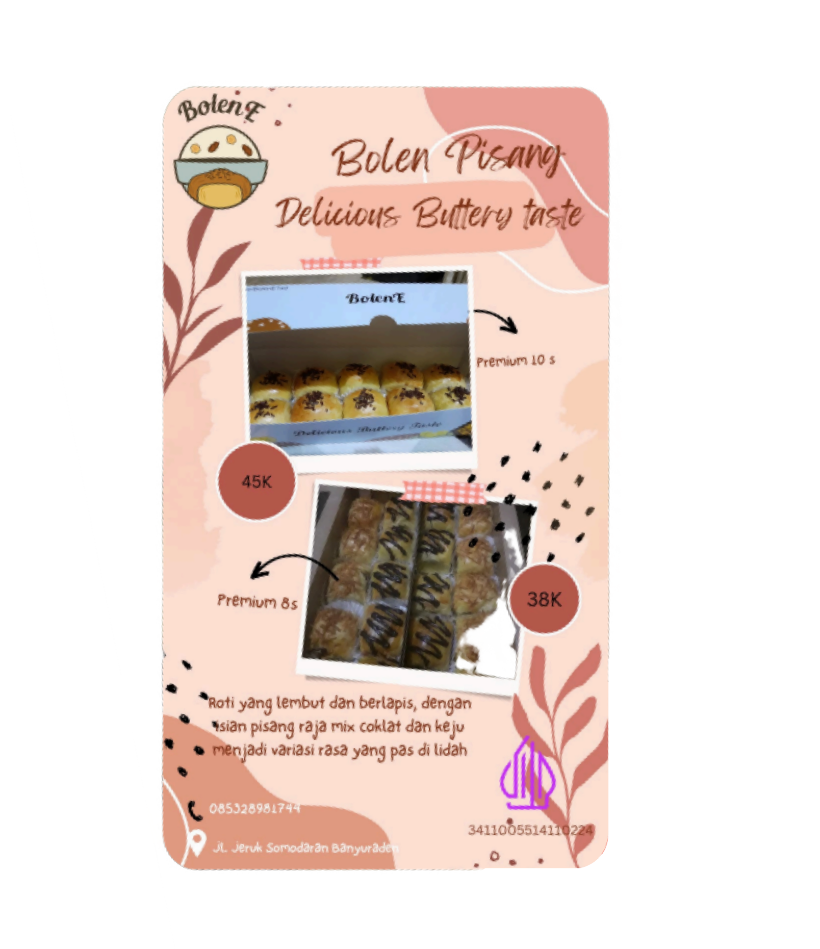 Bolen Pisang Delicious Buttery taste Premium 8s